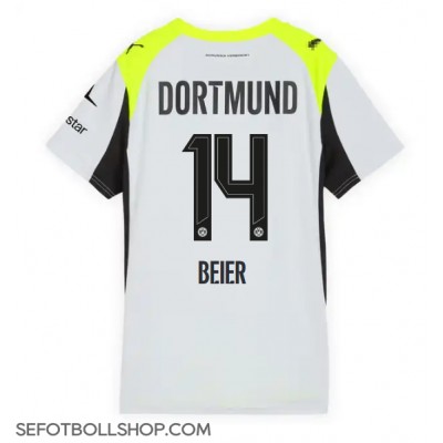 Billiga Borussia Dortmund Maximilian Beier #14 Borta fotbollskläder Dam 2025-26 Kortärmad Billiga Borussia Dortmund Maximilian Beier #14 Borta fotbollskläder Dam 2025-26 Kortärmad